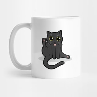 Funny Black Cat Licking Butt Mug